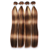 Highlight 4/27 Color Straight Human Hair 4 Bundles